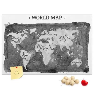 Tableau d’affichage en liège Carte du monde rétro