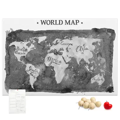 Tableau d’affichage en liège Carte du monde rétro