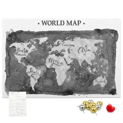 Tableau d’affichage en liège Carte du monde rétro
