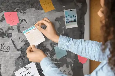 Tableau d’affichage en liège Carte du monde rétro
