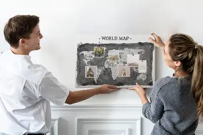 Tableau d’affichage en liège Carte du monde rétro