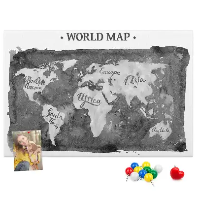 Tableau d’affichage en liège Carte du monde rétro