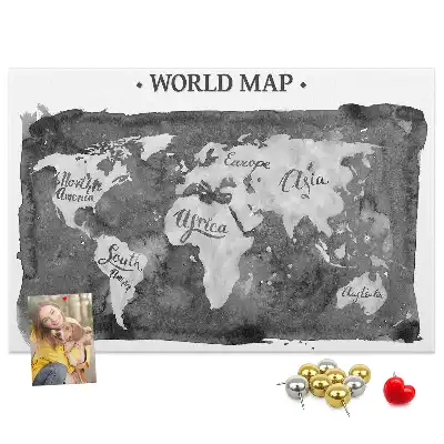 Tableau d’affichage en liège Carte du monde rétro