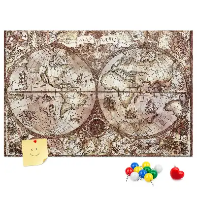 Tableau en liège déco Carte d'atlas antique