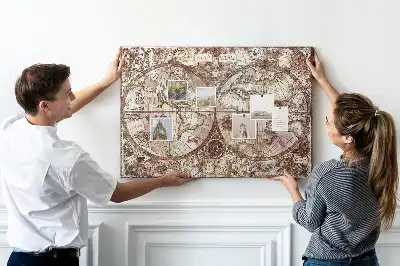 Tableau en liège déco Carte d'atlas antique