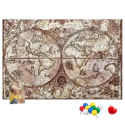 Tableau en liège déco Carte d'atlas antique