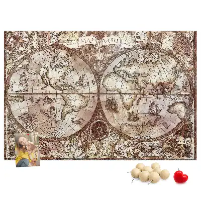 Tableau en liège déco Carte d'atlas antique