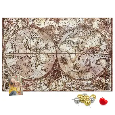 Tableau en liège déco Carte d'atlas antique
