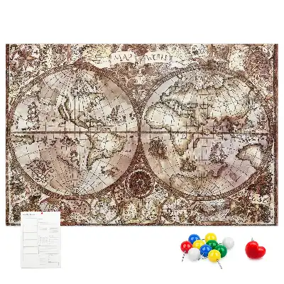 Tableau en liège déco Carte d'atlas antique