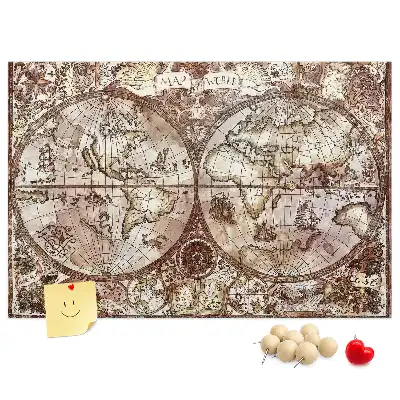 Tableau en liège déco Carte d'atlas antique