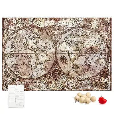 Tableau en liège déco Carte d'atlas antique