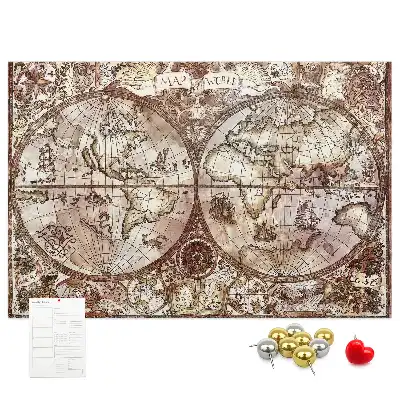 Tableau en liège déco Carte d'atlas antique