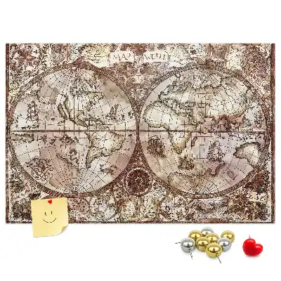 Tableau en liège déco Carte d'atlas antique