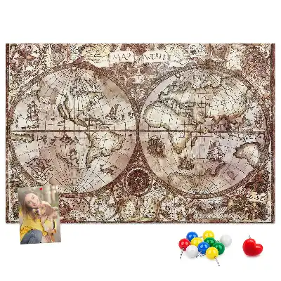 Tableau en liège déco Carte d'atlas antique