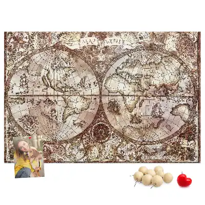 Tableau en liège déco Carte d'atlas antique