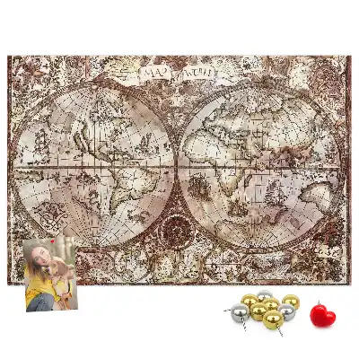 Tableau en liège déco Carte d'atlas antique