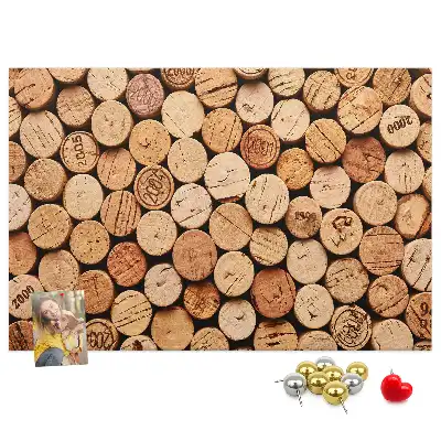 Tableau en liège déco Bouchons en bois vin