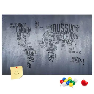Tableau de liège Pays du monde en lettres