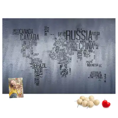 Tableau de liège Pays du monde en lettres