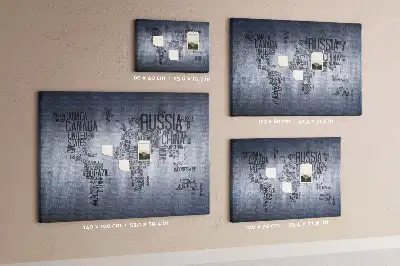 Tableau de liège Pays du monde en lettres