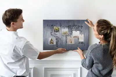 Tableau de liège Pays du monde en lettres