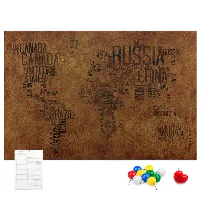 Tableau d’affichage en liège Carte des noms de pays