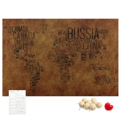 Tableau d’affichage en liège Carte des noms de pays