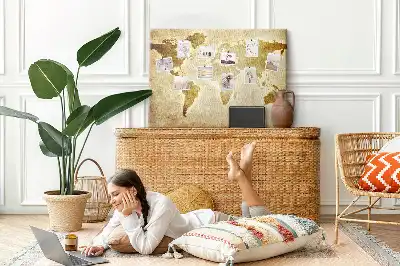 Tableau d’affichage en liège Atlas historique du globe rétro