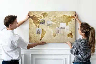 Tableau d’affichage en liège Atlas historique du globe rétro