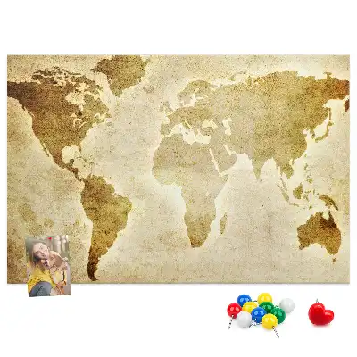 Tableau d’affichage en liège Atlas historique du globe rétro