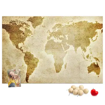 Tableau d’affichage en liège Atlas historique du globe rétro