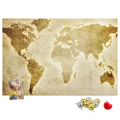 Tableau d’affichage en liège Atlas historique du globe rétro