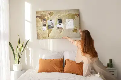 Tableau d’affichage en liège Atlas historique du globe rétro
