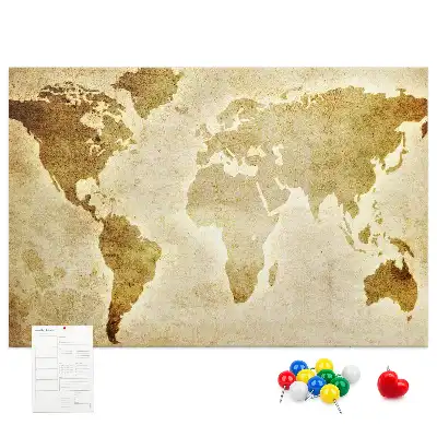 Tableau d’affichage en liège Atlas historique du globe rétro