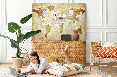 Tableau d’affichage en liège Atlas historique du globe rétro