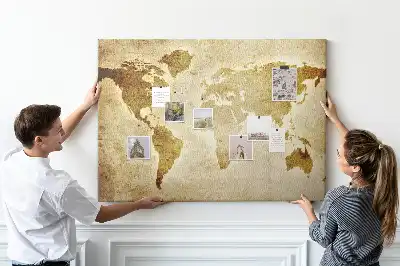 Tableau d’affichage en liège Atlas historique du globe rétro