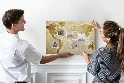 Tableau d’affichage en liège Atlas historique du globe rétro