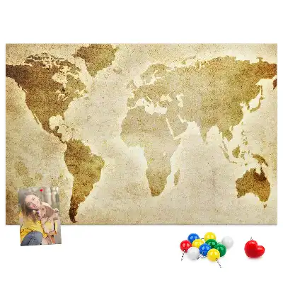Tableau d’affichage en liège Atlas historique du globe rétro
