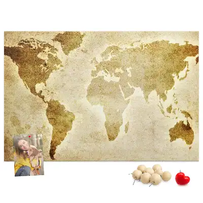 Tableau d’affichage en liège Atlas historique du globe rétro