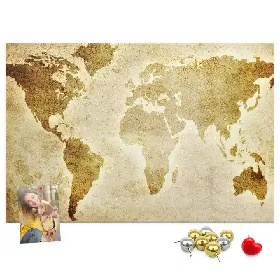 Tableau d’affichage en liège Atlas historique du globe rétro