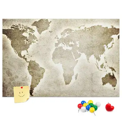 Tableau en liège déco Carte du monde panoramique