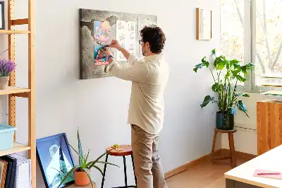 Tableau en liège déco Carte du monde panoramique