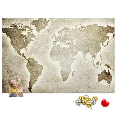 Tableau en liège déco Carte du monde panoramique