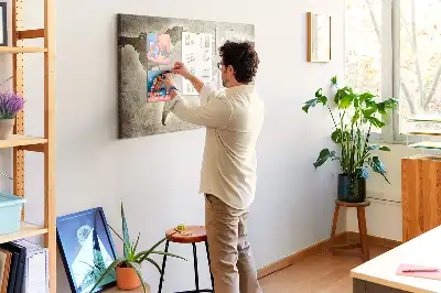 Tableau en liège déco Carte du monde panoramique