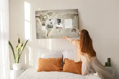 Tableau en liège déco Carte du monde panoramique