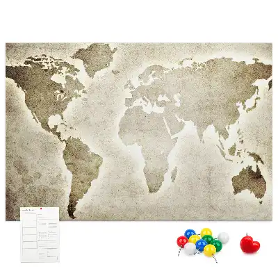 Tableau en liège déco Carte du monde panoramique