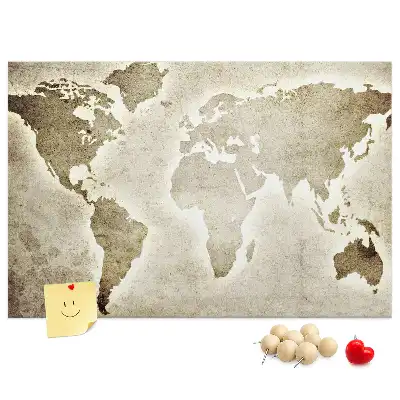 Tableau en liège déco Carte du monde panoramique