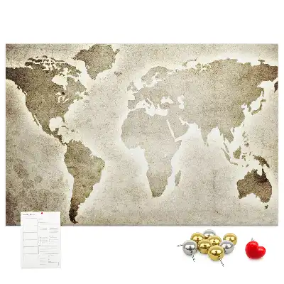 Tableau en liège déco Carte du monde panoramique