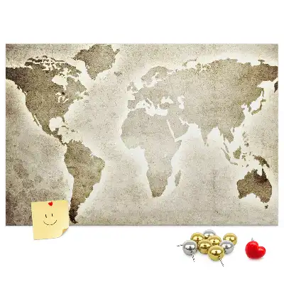 Tableau en liège déco Carte du monde panoramique