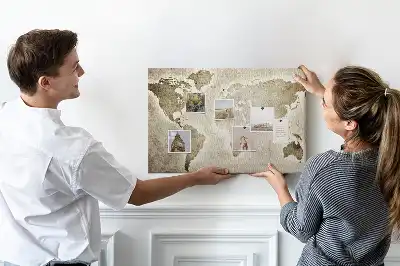 Tableau en liège déco Carte du monde panoramique